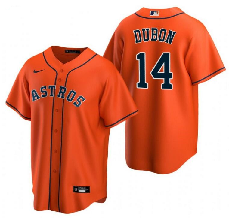 Men's Orange Houston Astros #14 Mauricio Dubón Cool Base Stitched Baseball Jersey